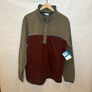 Columbia Mountainside quarter zip fleece pullover NWT wine brown navy blue L